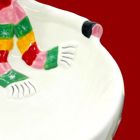 Snowflake And Jake Fitz And Floyd Candy Bowl Serving Christmas Dog Reindeer - Picture 14 of 16